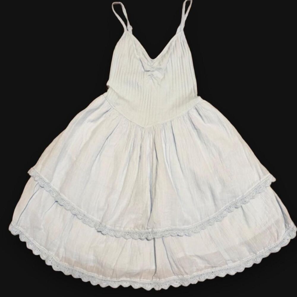 Aerie White Lace Trim Babydoll Dress S